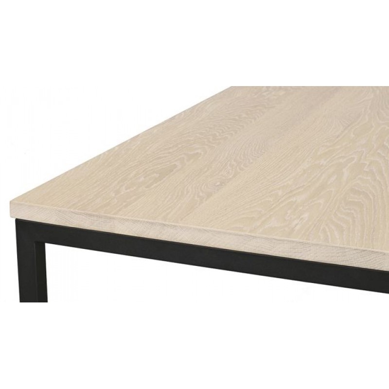 RO EVERETT DINING TABLE WHITEWASH/BLACK